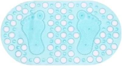 Tapete de Banheiro Oval c/Ventosa. Tapete p/Box, Antiderrapante. Tapete em PVC não Escorrega no Piso Molhado (Verde Translúcido)