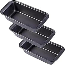 Três Formas Assadeira para Pão 25x13x6 cm Com Revestimento Antiaderente em Teflon Para Assar Pães Caseiros Com Facilidade e Perfeição em Cada Receita