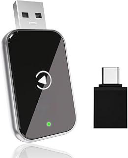 Adaptador CarPlay sem fio para iPhone, adaptador Apple CarPlay controle estável e sem atraso, sem fio para carros 2016-2024, USB.
