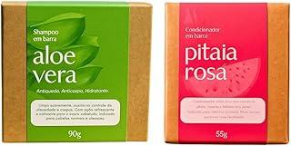 Kit Shampoo de Aloe Vera e Condicionador de Pitaia em Barra Senhor Saboeiro - Hidratação Profunda Cabelos Secos