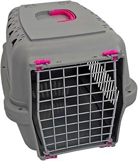 Caixa Transporte Pet Grande Pequena Média Cachorros Gatos Coelhos Portinha de Aço(Rosa,Nº 3 - Animais até 15Kg)