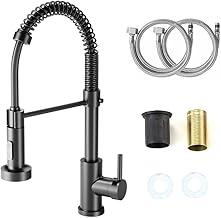 Torneira Cozinha Gourmet Monocomando Aço Inox Com Spray Extensor,Torneiras Misturadoras de água Quente e Fria,Dois Modos de Distribuição de água（Jatos de água e chuveiros） (Preto)