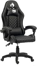 Cadeira Gamer Fox Vulpes Com Ajuste Reclinável Com Almofadas Até 110kg Preto