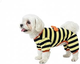 Roupa para Cães e Gatos, Macacão Pijama Inverno Espacial Neon abelhinha com asinhas, Roupa para Frio, Confortável, 100% Algodão Macio, Não Aperta Conforto com Estilo. (Abelhinha Asas, M)