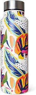 Garrafa de inox Desgin Floral Anti Vazamento de Dupla Camada com Tampa Rosqueável | Agua Gelada e Demais Bebidas | 800ml