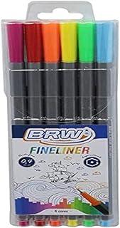 Canetinha Hidrográfica Fine Liner 0.4mm Blister com 6 Unidades, BRW