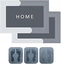 Kit Com 2 Tapetes Antiderrapante Super Absorvente De Secagem Rápida Mágicos 4 Camadas Para Banheiro E Casa 60x40