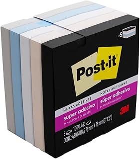 Post-it, 3M, Bloco de Notas Adesivas, Coleção Serenidade, 76x76, 430 folhas