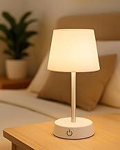 Abajur de Mesa LED Recarregável Touch Sem Fio | Luz Amarela Regulável| Luminária para Quarto, Criado-Mudo, Escritório, Leitura e Decoração Moderna