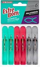 EsfreBom - Prendedor Plástico Mega, Embalgem com 6 unidades, Cores Tiffany, Cereja e Cinza, Bettanin
