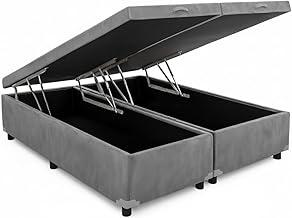 Cama Box Baú Casal Bipartido 69 Blindado Diversas Cores - (138x188x42) (Suede Cinza)