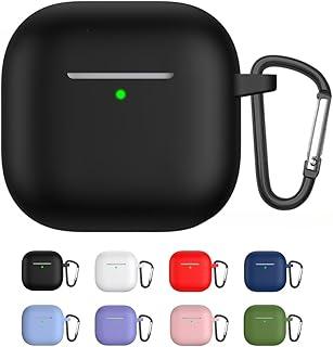 Capa Protetora de Silicone para AirPods 4ª Geração com Mosquetão – Antipoeira, Antiqueda (Preto)