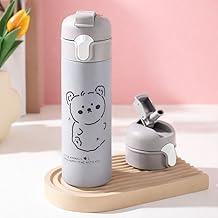 Garrafa Térmica Inox Infantil Para Escola e Passeios 500ml com Tampa Flip – Bebidas Quentes e Frias – Variação de Cor (Cinza)