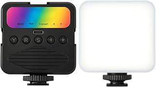 Luz LED Portátil para Gravação de Vídeo RGB - Iluminação Ajustável 3000K-6000K, Brilho Regulável, Recarregável USB-C, Suporte para Câmera e Celular (bml23)