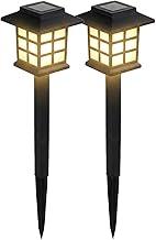 Kit 2 Luminária Solar de Jardim para Área Externa À Prova D'água - Balizador LED Decorativo para Gramado, Caminho - Branco Quente (Luz Amarela)