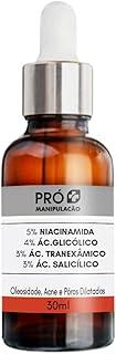 Pró Manipulação Sérum Facial com Niacinamida 5%, Ácido Glicólico 4%, Ácido Tranexâmico 3%, Ácido Salicílico 2%, 30ml