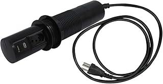 Torre De Tomada Multiplug Automática De Embutir Mesa Bancada Totem USB A USB C (Preta)