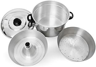 Panela Multifuncional 3 em 1, Alumínio Polido, 2,5L, Conjunto com Forma para Banho-Maria, Cesto Vapor e Panela Principal, Ideal para Pudins, Legumes e Receitas do Dia a Dia