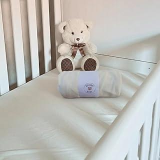 Lençol para Berço Americano, Malha 100% Algodão, 160x98x12cm, com Elástico, Cores Suaves (Palha)