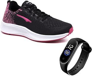 Tenis Academia Feminino Leve Macio Corrida + Relogio