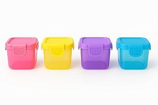 Kit 4 Potes Herméticos 150 ml para Lanche e Papinha Mini Potinhos BPA-Free com Tampa Antivazamento Freezer, Micro-ondas e Lava-Louças, Lancheira, Viagens e Organização