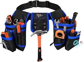 Cinto de Utilidades para Pedreiro e Eletricista, Azul, Porta Ferramentas Profissional com Múltiplos Bolsos