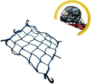 Rede Elástica Aranha 35x35cm Para Moto Capacete Bagageiro - 6 Ganchos (Azul)