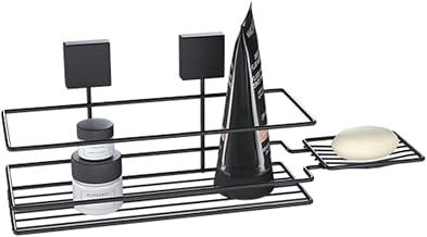 Suporte de Banheiro para Shampoo e Sabonete, Aço Carbono Antiferrugem, Moderno, Luxo, Fixação com FITA 3M Dupla face ou Parafusos, Pliar