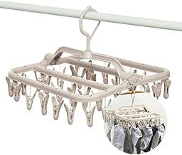 Varal Dobrável com 32 Prendedores - Para Roupas Íntimas - Varal Pequeno Suspenso para Lavanderia e Apartamento - Shop100 (Branco)