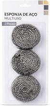 Kit 3 Esponjas Aço Inox Multiuso 7,5cm Lavar Louça Limpeza Pesada Cozinha Grelha Churrasqueira Resistente Durável