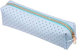 Estojo PU Pastel Perfurado 1 Zíper Azul, BRW