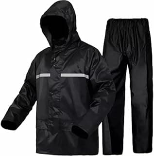 Capa de Chuva Impermeável para Motoqueiro – Conjunto Jaqueta + Calça com Faixas Refletivas (3GG)
