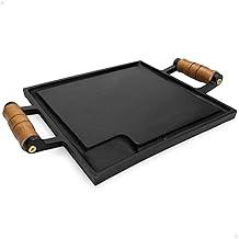 Chapa Bifeteira Lisa De Ferro Fundido Alça De Madeira 25x25