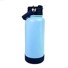 Garrafa Térmica Inox 1L com Alça e Canudo/Tampa Rosca – Antivazamento, Parede Dupla, Bebida Quente e Fria – Academia, Escritório e Viagens (p1859Azul dois Bicos)