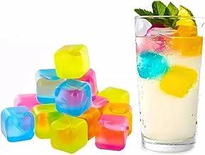 Cubos de Gelo Artificial Reutilizáveis Quadrados Ecológicos Coloridos para Drinks e Festas Atóxico