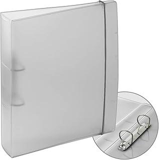 Acrimet Pasta 2 Argolas com Elástico, Tamanho A4, Fichário Universitário, Cor Cristal, 802.3