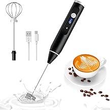 Mini Mixer Portátil, Misturador, Espumador de bebidas, Recarregável USB-C, Sem fio, Batedor Ovos Elétrico, 2 em 1, Haste em inox 3 velocidades, para Shakes, Whey, Cappuccino, Cafe com Leite
