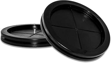 Flyshop Ilhó de borracha, furo de broca de 110 mm 4-11/81.3 cm, ID de 100 mm, ilhós de fio de borracha sintética, plugues de furo redondo dupla face, pacote com 10, preto