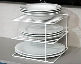 Suporte Porta 24 Pratos Organizador de Armário de Cozinha Aramado 3 Andares Branco Pliar com 16.42% de desconto por R$ 39,70 na amazon