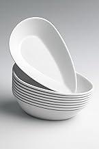 Kit de 5 Petisqueiras em Formato Petala Gota Branco Plastico Resistente 24x15x5cm 600ml para Petiscos Churrasco Festas e Frios