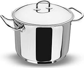 Caldeirão Tramontina Professional em Aço Inox Fundo Triplo com Tampa Plana Detalhe Satinado 28 cm 11,9 L