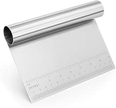 Espátula e Raspador de Aço Inox com Régua Medidora, 15x11,5cm, Cabo Tubular Ergonômico