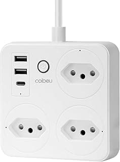 Filtro de Linha, Tomada Inteligente Wifi, Extensão Tomada, Regua, Regua de Energia, 3 Tomadas, 2 Interfaces USB, 1 Porta USB Tipo-C, Suporte para Controle Por Voz, Controle de celular (Branco) com 10% de desconto por R$ 116,99 na amazon