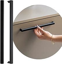 Puxador Slim Gaveta Para Armario Movel Alumínio Round 256mm (Preto Fosco)