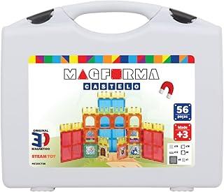 Blocos Magnéticos Magforma castelo 56 peças jogo magnético educativo