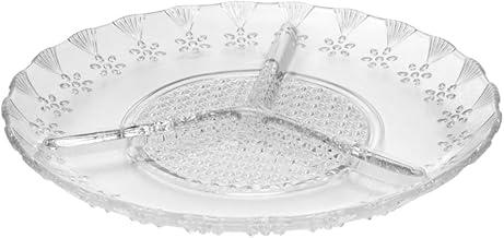 LYOR - Petisqueira de Vidro com 3 Divisórias Floral 19,5cm