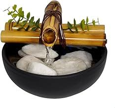 Fonte de Água Decorativa Bacia Bambu Natural Feng shui Som suave Natural + bomba dágua Bivolt
