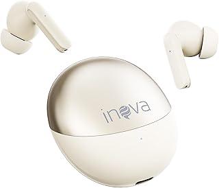 INAVA Fone de Ouvido Bluetooth,Bateria 30H,Drivers Duplos, 6 Microfones Chamadas Nitidas AI, Som Hi-Res,Fones de Ouvido para iPhone e Android (Rosa)