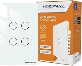 Interruptor Inteligente ZigBee 1, 2, 3 ou 4 Botões Touch Compatível Tuya Smart Life Alexa e Google Assistent - Novadigital (4 Botões, Branco)