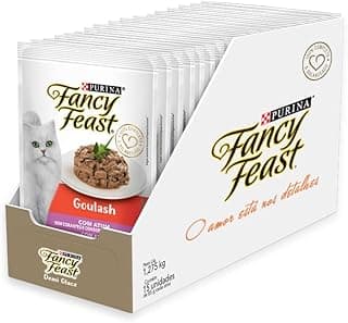 Pack Nestlé Purina Fancy Feast Ração Úmida Para Gatos Goulash Atum - Com 15 Sachês 85g